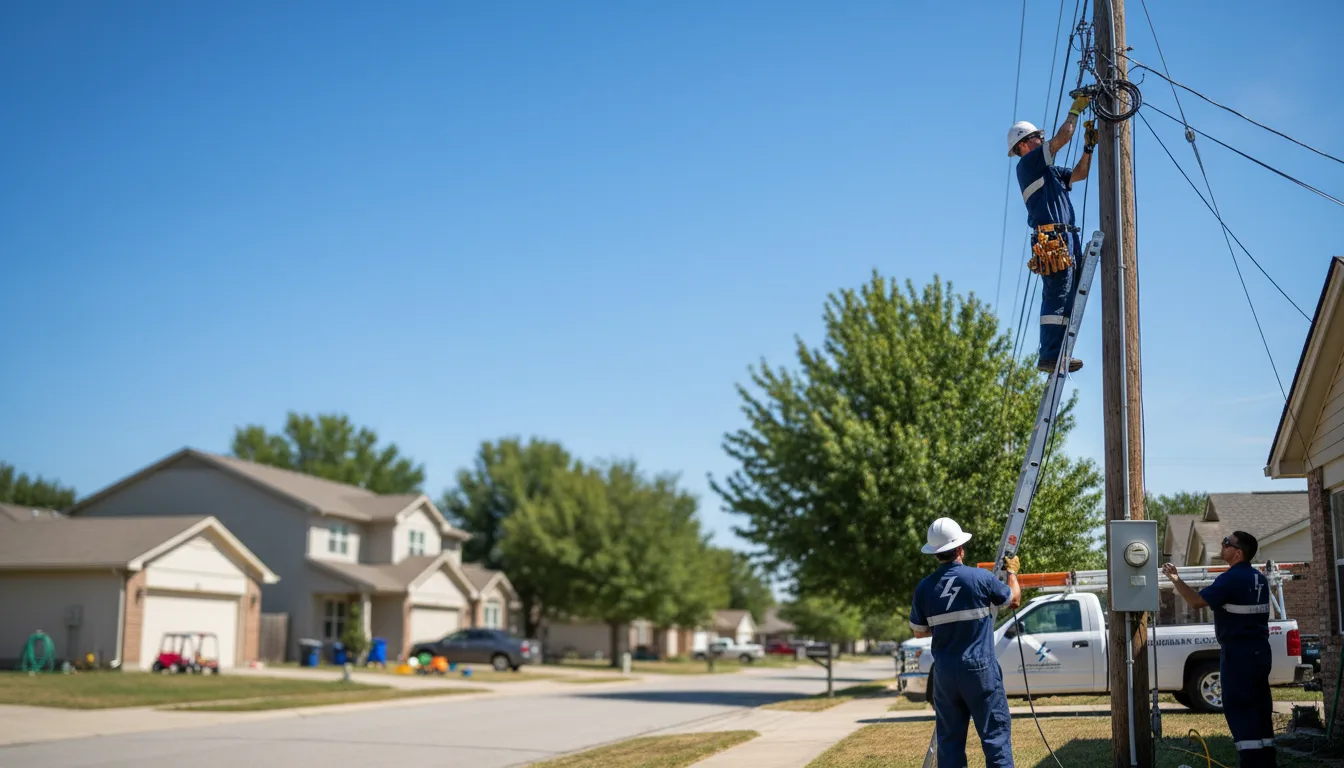 Residential electrician providing installation services in Scroggins, TX